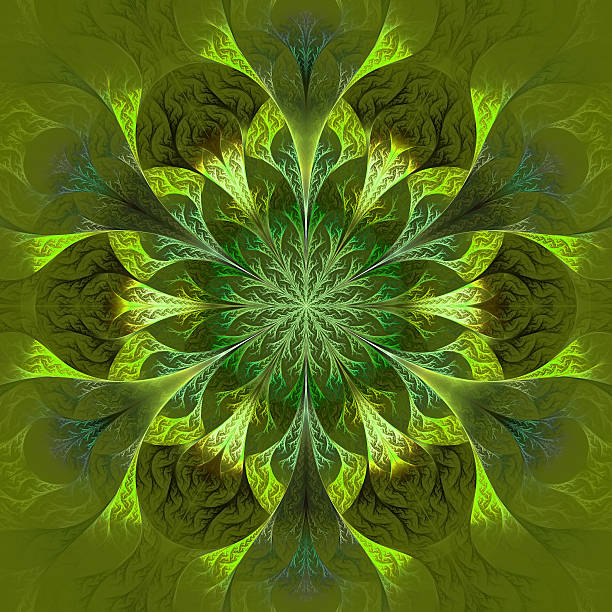 istock Beautiful fractal flower in brown, green and gray. 468108389