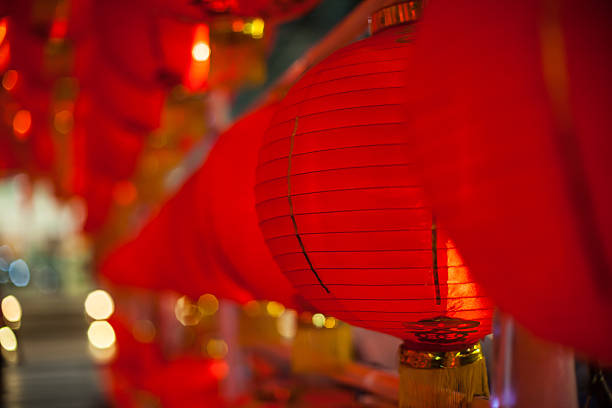 The traditional red Chinese lanterns