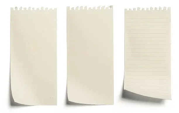 collection of yellow note papers on white background