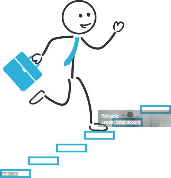 Ilustración de Hombre De Negocios De Subir Escaleras y más Vectores Libres  de Derechos de Correr - Correr, Escaleras, Dibujo con palitos - iStock