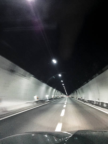istock Fast speed night car driving ointo the tunnel 468116558
