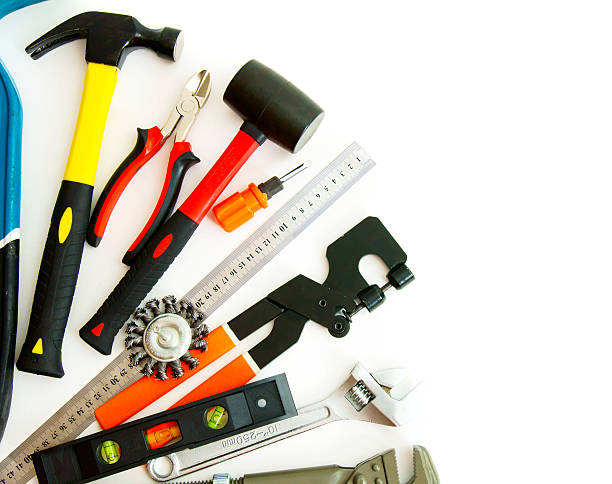 istock Many working tools - saw, axe, pliers and others on 468119824