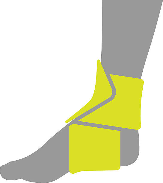 Icon of Elastic Orthopedic Compression Bandage for Ankle Isolated on vector art illustration