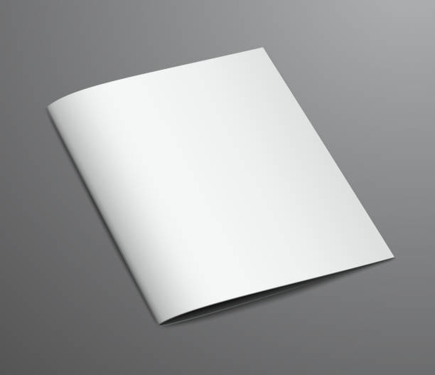 istock Blank White Closed Brochure Magazine, Isolated on Dark Backgroun 468123564