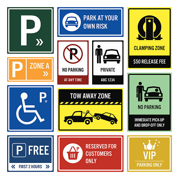 parking parking życiowych signboards - buyer beware stock illustrations