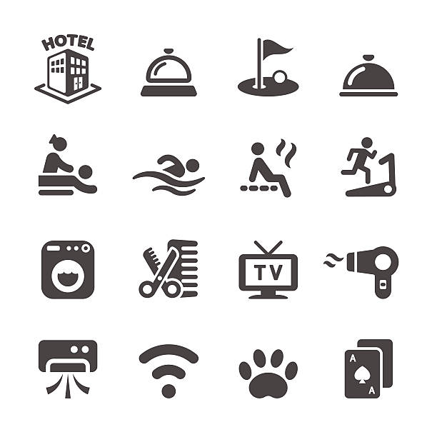 stockillustraties, clipart, cartoons en iconen met hotel service icon set 4, vector eps10 - hotel shampoo