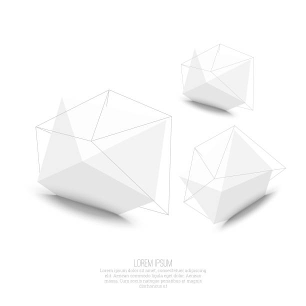 abstrakte polygonal geometrische form - the polyhedron stock-grafiken, -clipart, -cartoons und -symbole