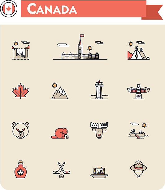 カナダ旅行のアイコンセット - canadian icon点のイラスト素材／クリップアート素材／マンガ素材／アイコン素材