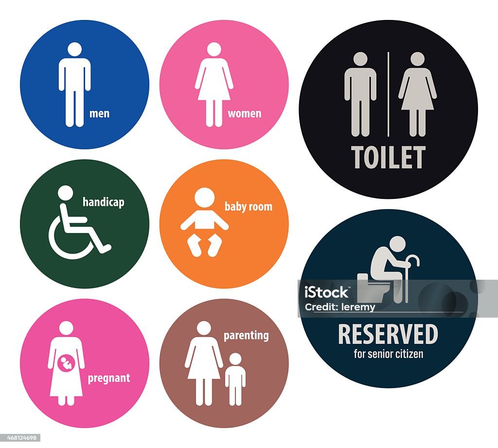 Señales Signboards sanitario del baño - arte vectorial de Lavabo - Instalación fija libre de derechos