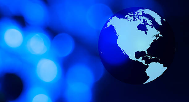 Title World globe background World globe and blue defocused background world title stock pictures, royalty-free photos & images
