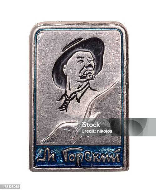 Sowietisches Abzeichen Mit Maxim Gorky Stockfoto und mehr Bilder von Abzeichen - Abzeichen, Dekoration, Diktator