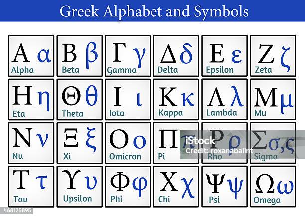 Greek Alphabet And Symbols Stock Illustration - Download Image Now - Greece, Alphabet, Typescript