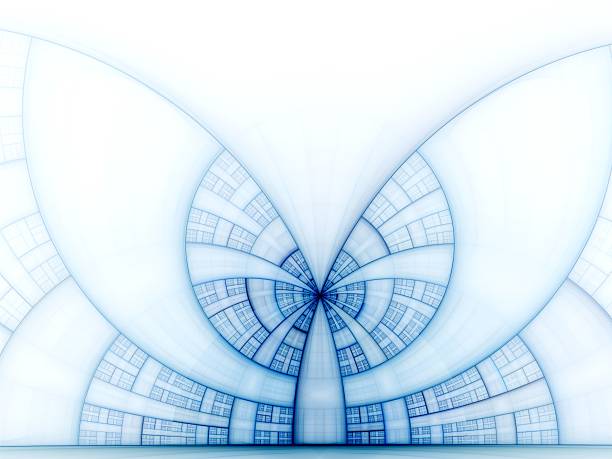 Colorful abstract digital fractal art on the white background