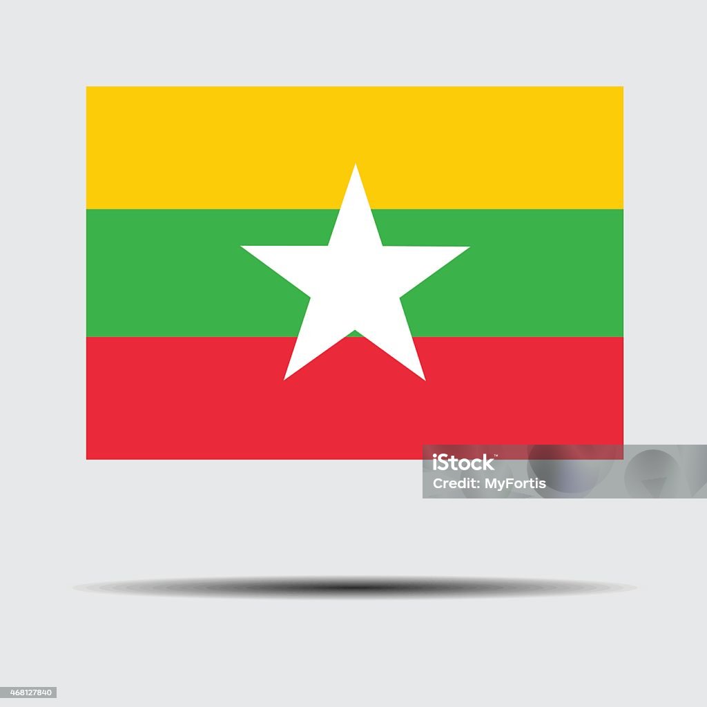 National flag of Myanmar Vector Illustration : National flag of Myanmar 2015 stock vector