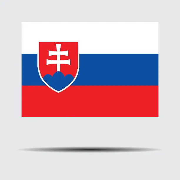 Vector illustration of National flag of Slovakia