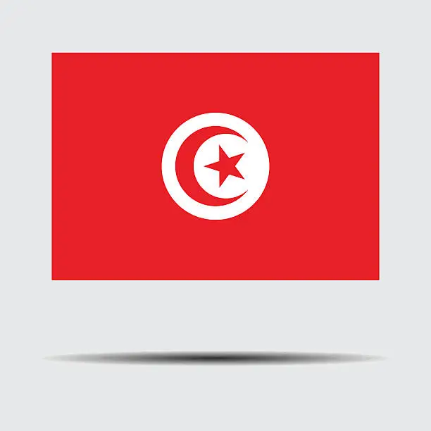 Vector illustration of National flag of Tunisia