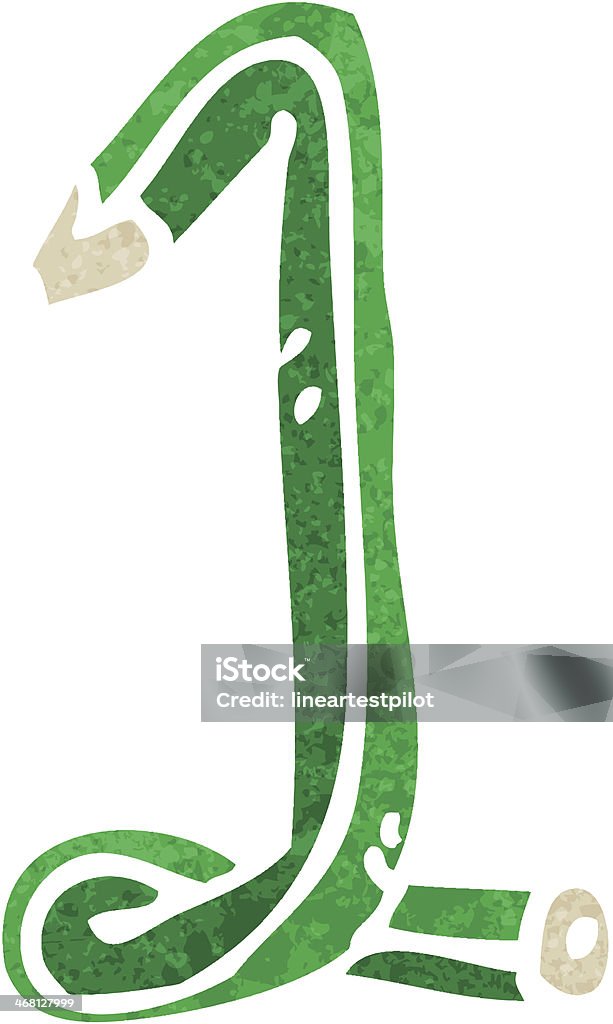Retro Cartoon Pencil Shaped Number 1 Stock Illustration - Download