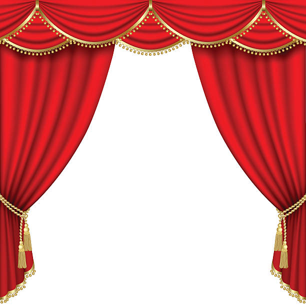 Theater stage. Mesh. vector art illustration