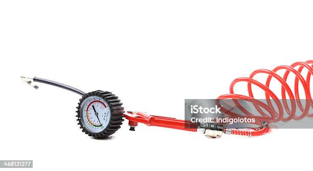 Manometer For Car Tyre Pressure Setting Stock Photo - Download Image Now - Barometer, Bicycle, Blowing