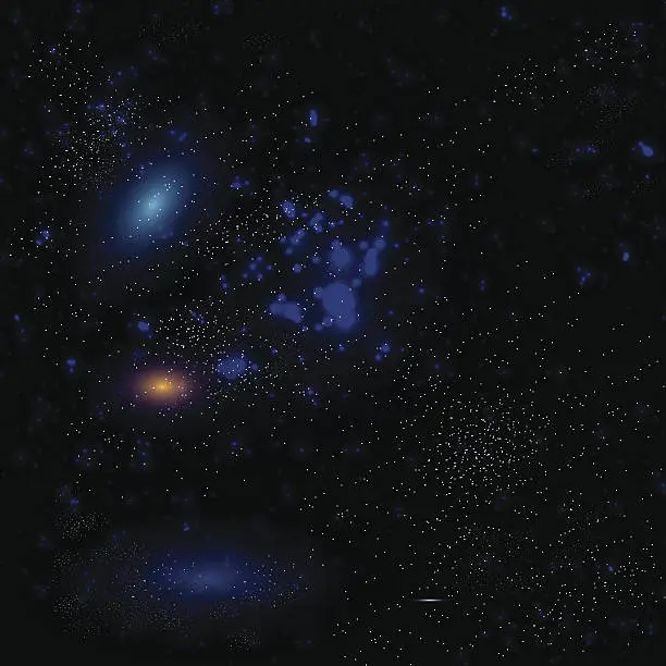 Vector illustration of Night sky with stars and nebula
