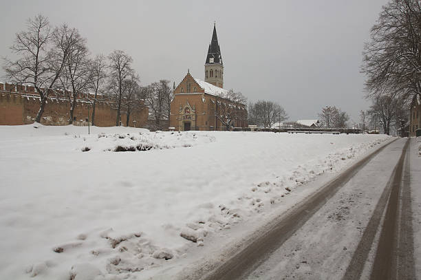 istock Church and road 468133069
