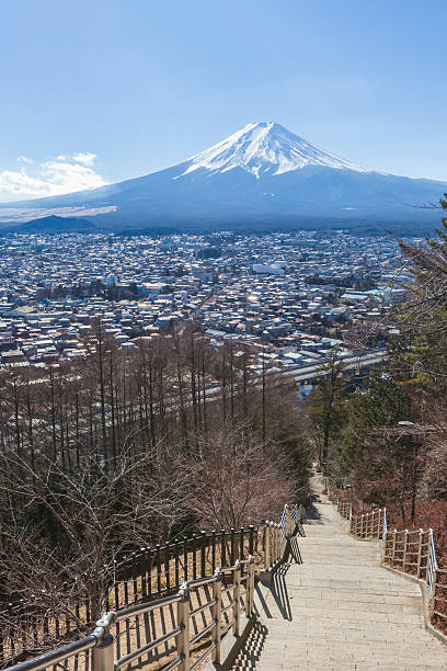 istock Shimoyoshida stairs and Mount Fuji, japan 468133847