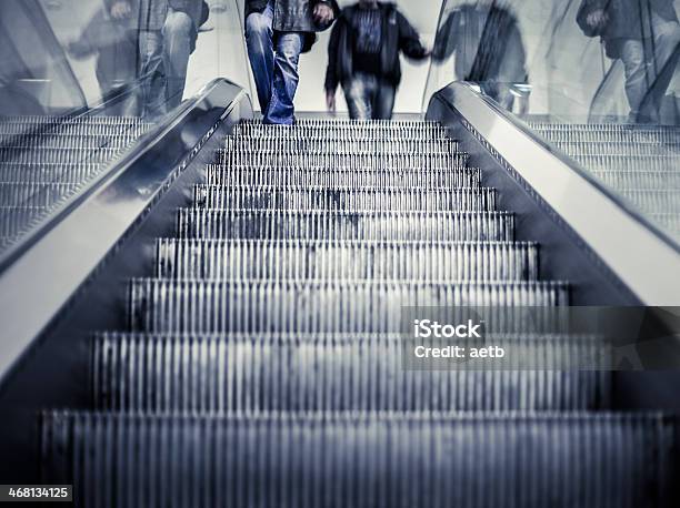 Underground Elevator With Motion Blur And Blue Tint Stock Photo - Download Image Now