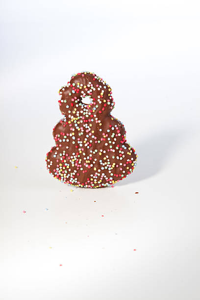 istock Chocolate christmas cookie isolated on white. 468134839
