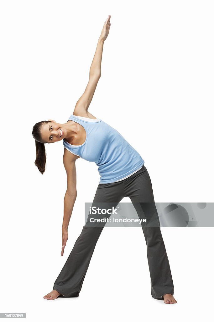 Caucasien femme exerçant-isolé - Photo de Exercice physique libre de droits