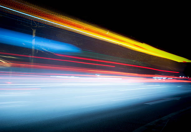 istock Speed motion on road at night 468140378