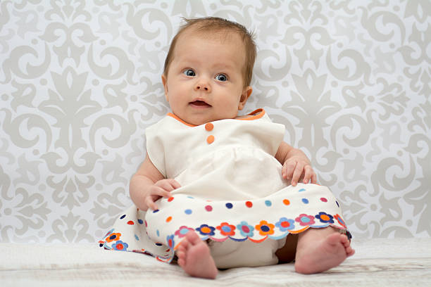Little beautiful baby girl stock photo