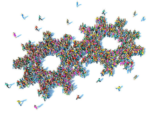 istock Large group of people seen from above gathered 468144636