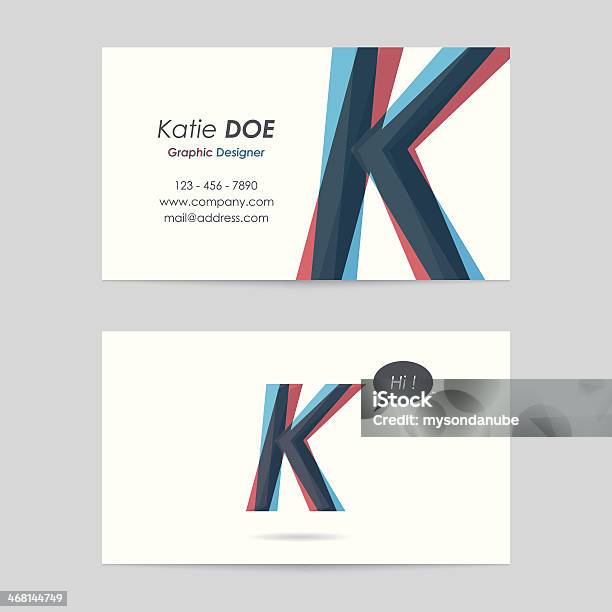Vetor Cartão De Negócios Modelolatina K - Arte vetorial de stock e mais imagens de Letra K - Letra K, Adulto, Alfabeto