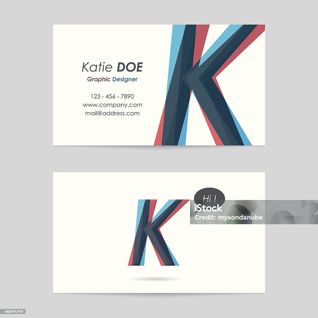 vector business card template - letter k Letter K stock vector