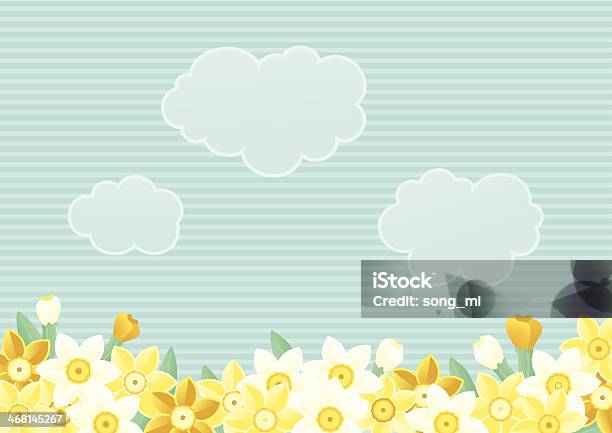Spring Floral Background Stock Illustration - Download Image Now - Cartoon, Cloud - Sky, Cloudscape