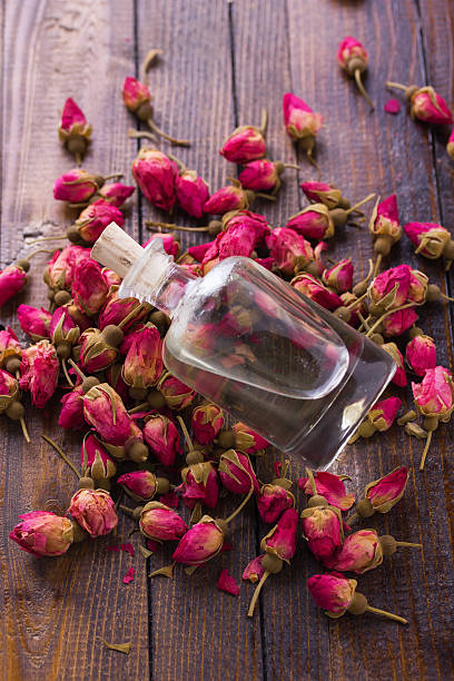 istock Dry roses buda and oil 468148196