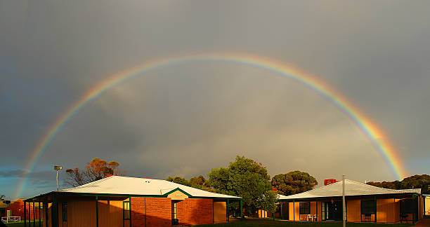 180 degrees rainbow stock photo