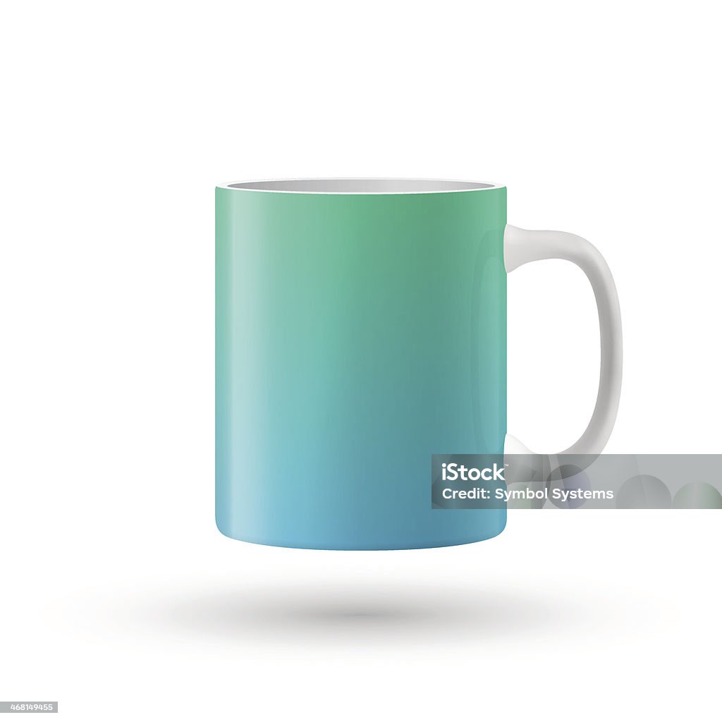 Green souvenir mug on white background. Green souvenir mug on white background. Vector illustration. Blank stock vector