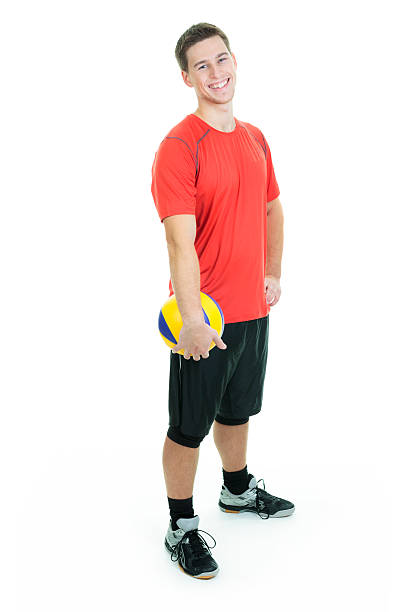 istock young volleyball player on white background 468150836