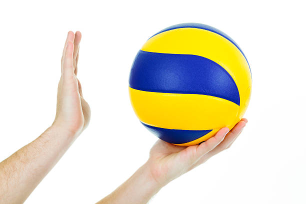 istock young volleyball player on white background 468150838