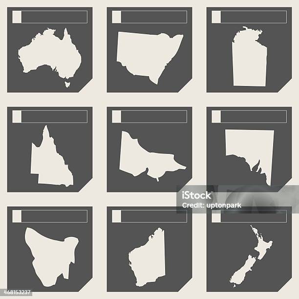 Set Of Australia Map Buttons Stock Illustration - Download Image Now - Australia, Cartography, Clipping Path