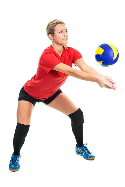 istock young, beauty volleyball player. Isolated on white in studio 468153758