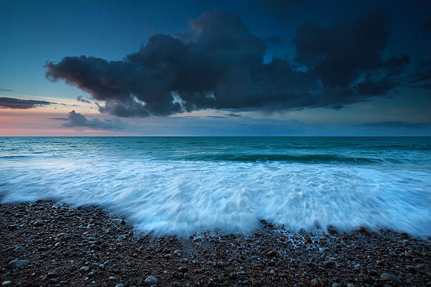 istock waves on Atlantic ocean coast at sunset 468156125