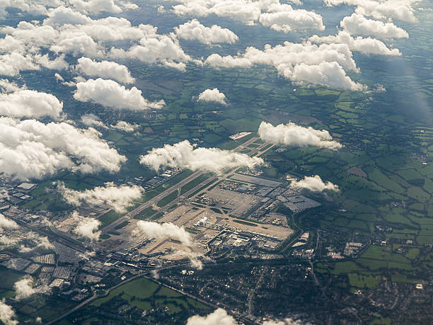 Gatwick Airport Gatwick Airport, seen from the air. Gatwick, West sussex, England. gatwick airport photos stock pictures, royalty-free photos & images