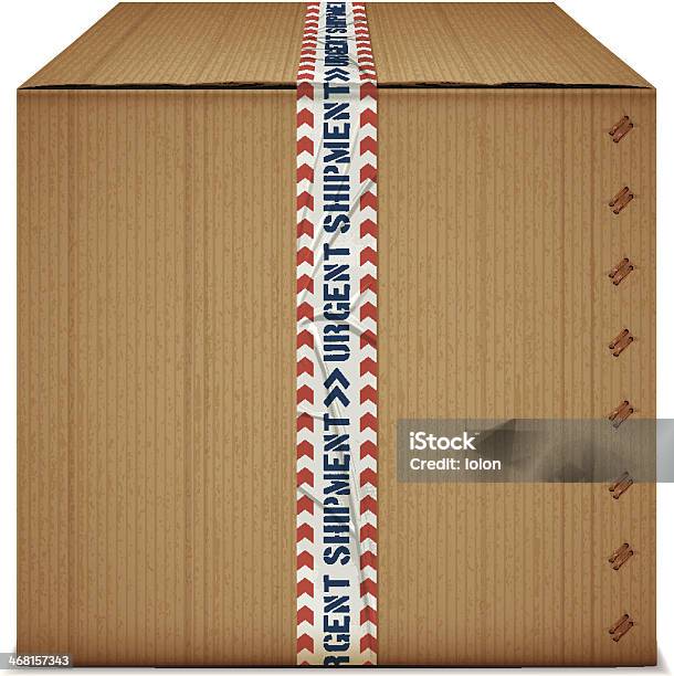Urgent Shipment Box Stock Illustration - Download Image Now - Adhesive Tape, Air Mail, Banner - Sign