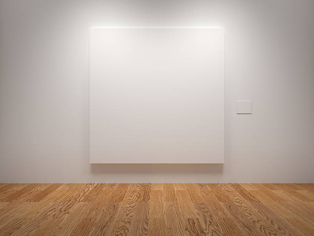 Blank Canvas White Blank Canvas In An Exhibition art museum stock pictures, royalty-free photos & images