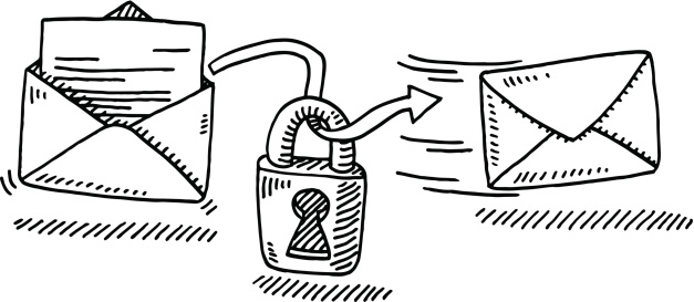 Encryption Sketch Email Security Encryption Padlock Drawing Stock Illustration - Download ...