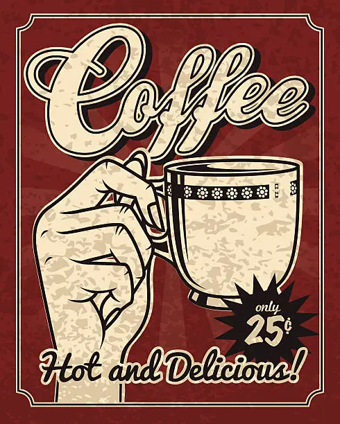 Vector illustration of Vintage Coffee Poster