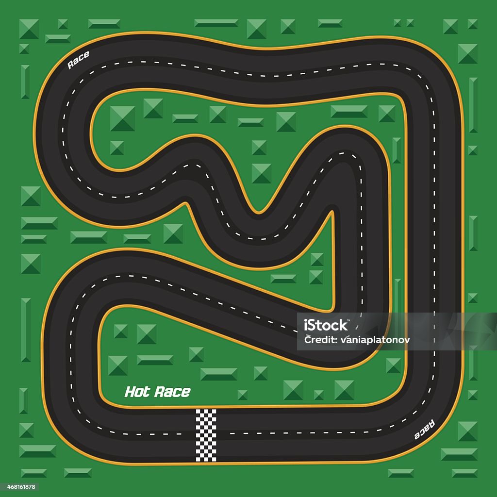 Cartoon Racing Map Stock Illustration - Download Image Now - Motor Racing  Track, Puzzle, 2015 - iStock