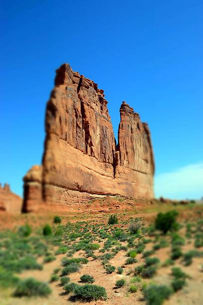 istock Red Arches National Park Rock Formation in Utah Desert 468161982